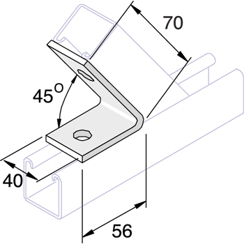 Binnen-montagehoek K1186SS  70/56/40/45˚ - RVS A4 detail 2