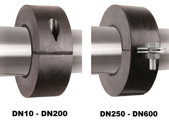 Koudebeugel PU-Schaal 250 kg/m3 in 30, 40 en 60mm isolatiedikte voor buis-Ø 17,2 t/m 609mm