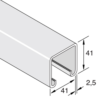 Montagerail 41/41/2,5 L=6m HCB detail 2