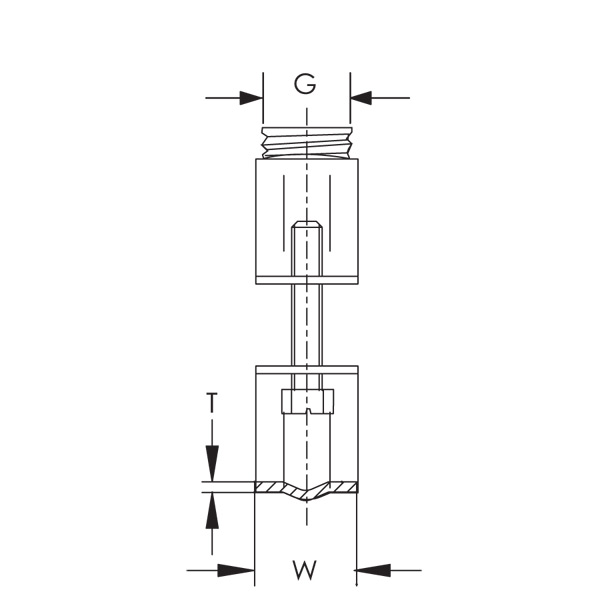 Zware Beugel PX NI 3/4"/M12   DN150  6"  164 – 169 mm RVS A4 detail 3